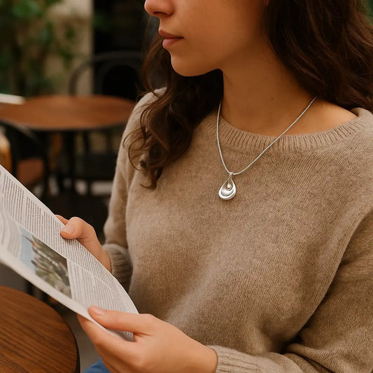 Woman reading a newspaper in a casual setting